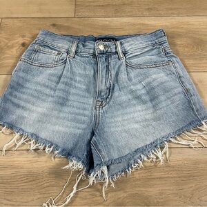Aeropostale Women’s Denim Frayed Hem Mom Shorts